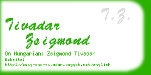 tivadar zsigmond business card